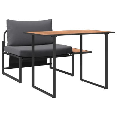 vidaXL 2-delna vrtna jedilna garnitura z enojnim sedežem in antracitnimi blazinami