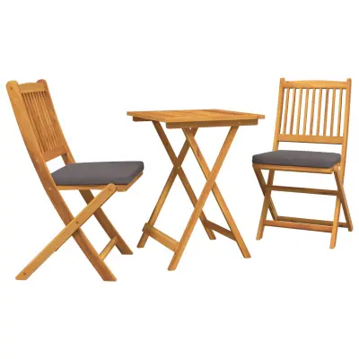 vidaXL 3-delni vrtni bistro set iz trde akacije