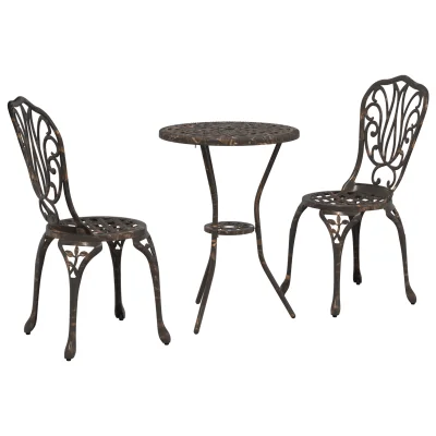 vidaXL 3-delni vrtni bistro set v bronasti litini