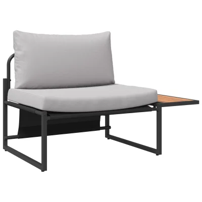 vidaXL 2-delni vrtni kavč enosedež z svetlo sivimi blazinami