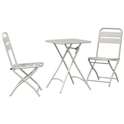 vidaXL 3-delni zložljiv bistro set Bež jeklo