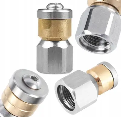 VRTLJIVA ŠOBA N11 (3 ZADNJE LUKNJE), ZA ČIŠČENJE KANALIZACIJE S CEVJO 1/4F ZA TLAČNI ČISTILEC