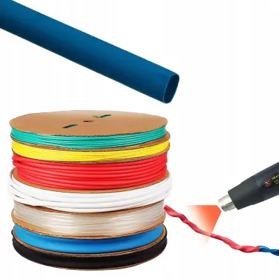 Rosfix Toplotno Skrčljiva Cev 2 mm Modra – 2:1, 1 m, -30~125°C, 1000V, Samougasna, UV-Odpornost