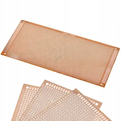 Rosfix Prototipna Tiskanina Plošča 63 × 140 mm – Enostranska, THT Montaža, Raster 2,54 mm | 4 Montažne Luknje