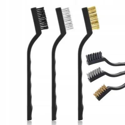 Rosfix Set Krtač – Jeklo, Medenina, Najlon | 166 mm Dolžina, 35×11 mm Glava, 10 mm Ščetine