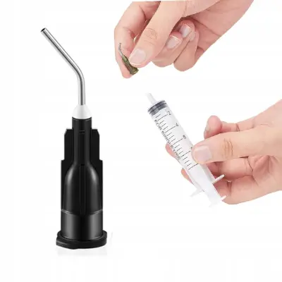 Rosfix Igla za Doziranje 14G – Zuknjen Kotiček 45°, 1,55 mm Notranji Premer, 45 mm Dolžina | Večkratna Uporaba