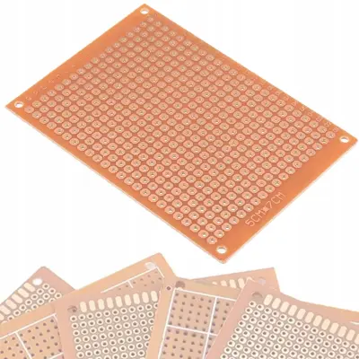 Rosfix Prototipna Tiskanina Plošča 50 x 70 mm – Enostranska, THT Montaža, Raster 2,54 mm, 4 Luknje