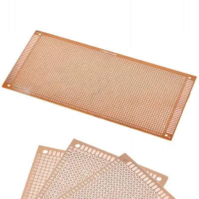 Rosfix Prototipna Tiskanina Plošča 100 x 220 mm – Enostranska, THT Montaža, Raster 2,54 mm, 4 Luknje