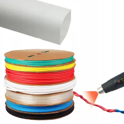 Rosfix Rurka Termokurczliwa – Bela Cev 3 mm, 2:1, 1 m | -30~125°C, 1000V, UV, Neprepustna, Samougasljiva