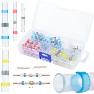 Rosfix Set Toplotno Skrčljivih Cevi – 100 Kos, S Spajko, 0,25–6 mm², 80–105 °C, 27–40 mm | Za Elektriko