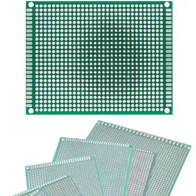 Rosfix Prototipna Dvostranska Tiskanina 70 x 90 mm – Zeleni THT Raster 2,54 mm | 4 Montažne Luknje