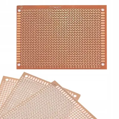 Rosfix Enostranska Prototipna Tiskanina 70 x 90 mm – THT Montaža, Raster 2,54 mm | 4 Montažne Luknje