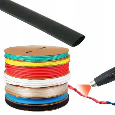 Rosfix Rurka Termokskrčljiva Črna 35 mm – 2:1, 1 m, 1000 V, UV Odporna, -30~125°C | Samogasna, CE