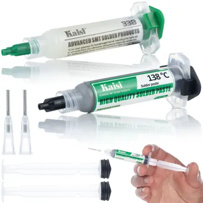 Rosfix Set Spajkalni Material Flux 338 in Tekoča Spajka 138°C – 2x Bat, 2x Igel | Za GSM in BGA