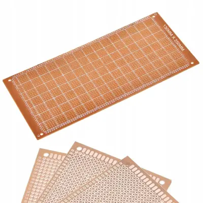 Rosfix Prototipna Tiskanina Plošča 130 x 250 mm – Enostranska, THT Montaža, Raster 2,54 mm | 4 Luknje