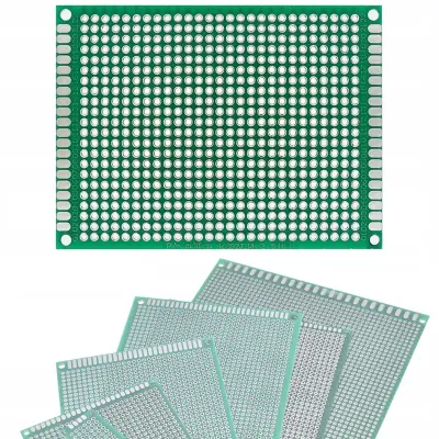 Rosfix Prototipna Dvostranska Tiskanina 60 x 80 mm – Zelena, THT Montaža | Raster 2,54 mm, 4 Luknje