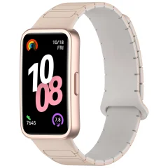 Huawei Band 10, 9, 8 Pašček - Eleganten magnetni zaključek Beige