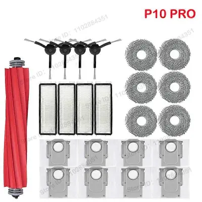 Zdruljivo z Roborock Qrevo Pro/ P10 Pro / Qrevo MaxV/ Qrevo S Dodatki za robotski sesalnik Mop Hepa Filter Deli glavne stranske krtae