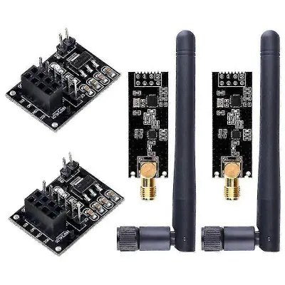 2 kosa NRF24L01+PA+LNA HF oddajno-sprejemni modul z SMA anteno 2,4 GHz 1100m+NRF24L01 brezini modul za Arduino+(b