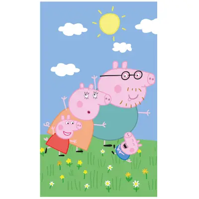 Brisača za otroka 30x50 Peppa Pig družina