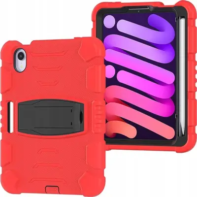 Ohišje za iPad Mini 6. generacije 2021 Rugged s stojalom Red