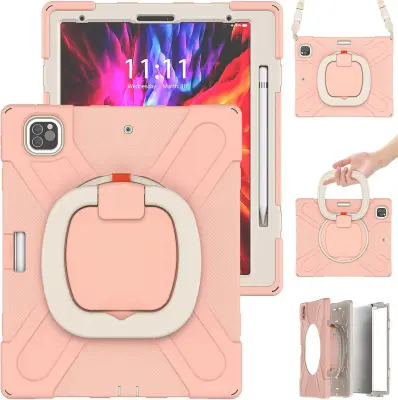 Ohišje za iPad Pro 12,9" s stojalom in naramnico Roza