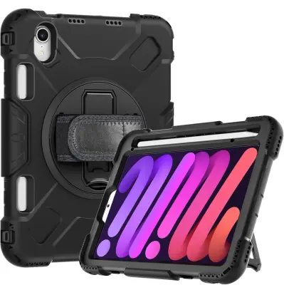 Ohišje za iPad Mini 6 8,3" Vrtljivo stojalo in držalo za pisalo Black