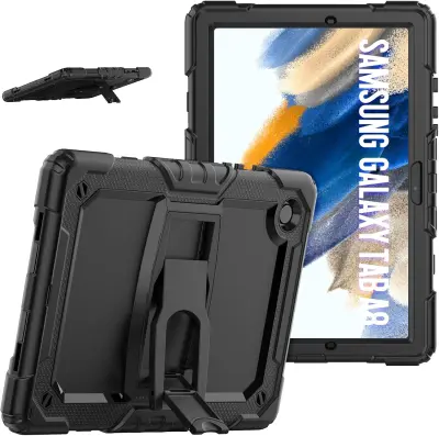 Ohišje za Samsung Galaxy Tab A8 10,5" s stojalom in naramnico črno
