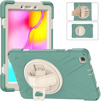 Ohišje za Samsung Galaxy Tab A 8.0 s stojalom in naramnico Zeleno