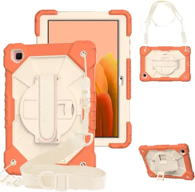 Ohišje za iPad 9/8 10,2" s stojalom in ramenskim pasom oranžno