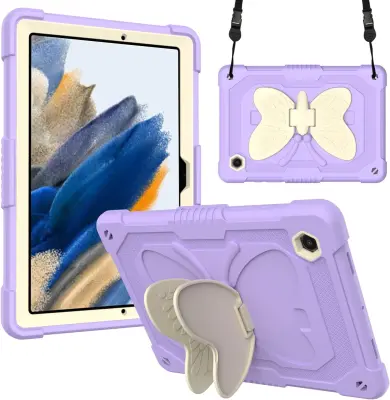 Ohišje za iPad Mini 6 8,3" s stojalom Butterfly in naramnico vijolične barve