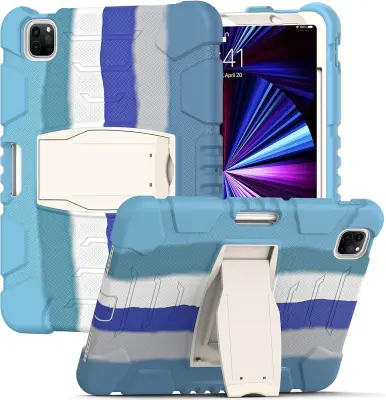 Ohišje za iPad Pro 5/4/3 12,9" s stojalom in držalom za pisalo Modro