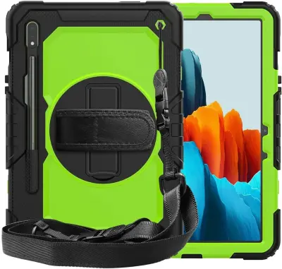 Ohišje za Samsung Galaxy Tab S8/S7 11" z naramnico Zeleno
