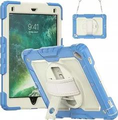 Ohišje za iPad 6/5/Air 2 9,7" s stojalom in naramnico Modro