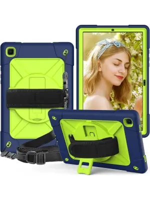 Ohišje za Samsung Galaxy Tab A7 10,4" Stojalo in trak za ramo zeleno