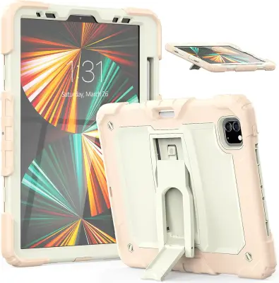Ohišje za iPad Pro 11/Air 5/4 s stojalom in naramnico Roza
