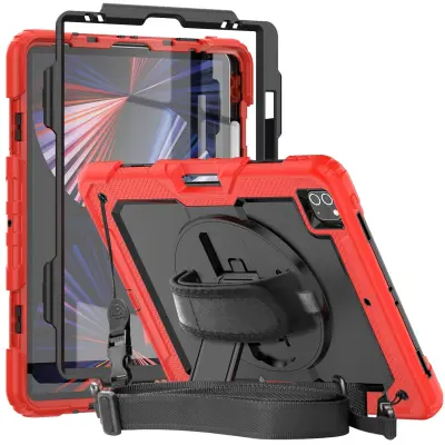 Ohišje za iPad Pro 5/4 12,9" s stojalom in naramnico Rdeče