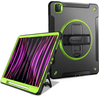 Oklepno ohišje z vrtljivim stojalom za iPad Pro 11 2021/20/18 Black