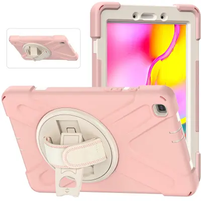 Ohišje za Samsung Galaxy Tab A 8" s stojalom in naramnico Roza