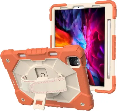 Ohišje za iPad Air 4/5 10,9" s stojalom in ramenskim pasom oranžno