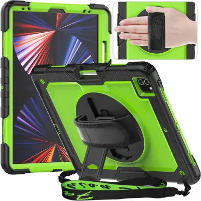 Ohišje za iPad Pro 5/4 12,9" s stojalom in naramnico Zeleno