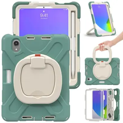 Ohišje za iPad Mini 6 z vrtljivim stojalom Armoured Green