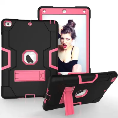 iPad Mini 4/5 Ohišje s stojalom Odporno na udarce, roza in črno