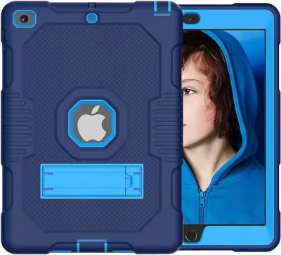 Ohišje za iPad 6/5 9,7" s stojalom in držalom za pisalo mornariško modro