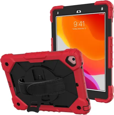 Ohišje za tablico Samsung Galaxy Tab A7 s stojalom in naramnico Rdeče