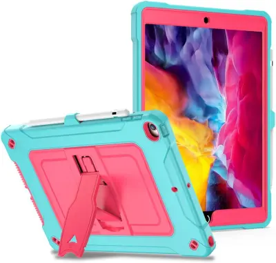 Ohišje za iPad 9/8/7 10,2" s stojalom in držalom za pisalo Roza