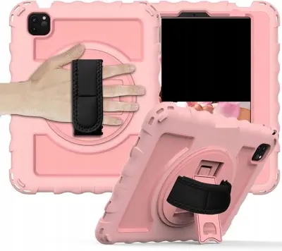 Ohišje za Samsung Tab A 10,1" 2019 s stojalom in naramnico Roza