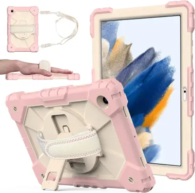 Ohišje za Samsung Galaxy Tab A 8" s stojalom in naramnico Roza