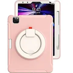 Ohišje za iPad Pro 12,9" z vrtljivim stojalom in držalom za pisala Roza