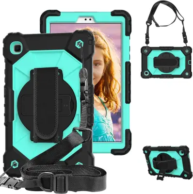 Ohišje za Samsung Galaxy Tab A 8" s stojalom in naramnico Zeleno
